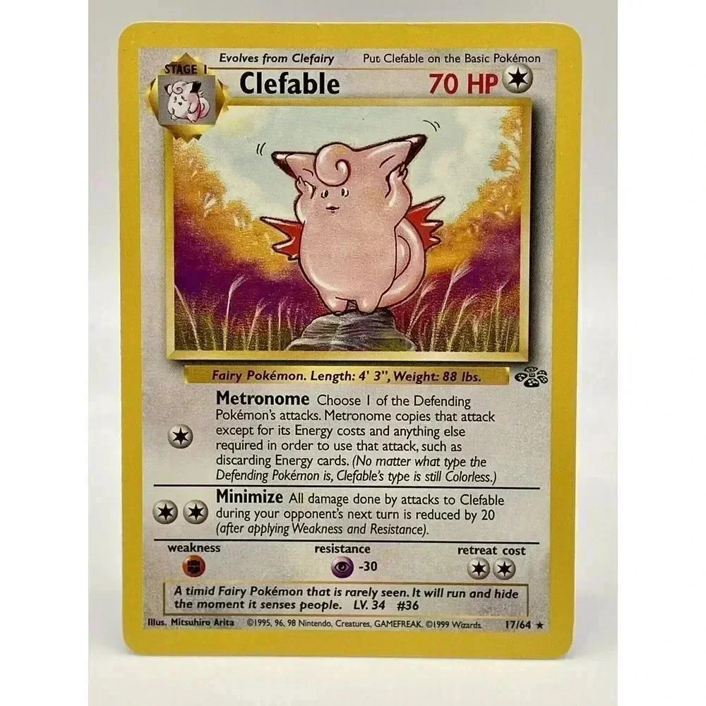 Clefable 17/64 Jungle Non Holo Rare Vintage 1999 Pokemon Card WOTC NM